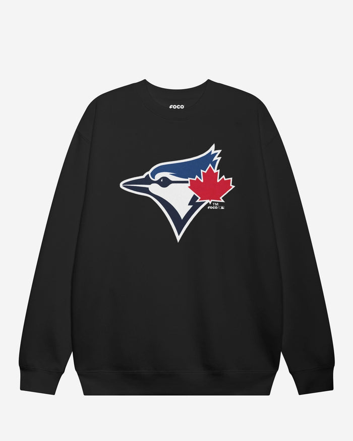 Toronto Blue Jays Primary Logo Crew Neck Sweatshirt FOCO Black S - FOCO.com