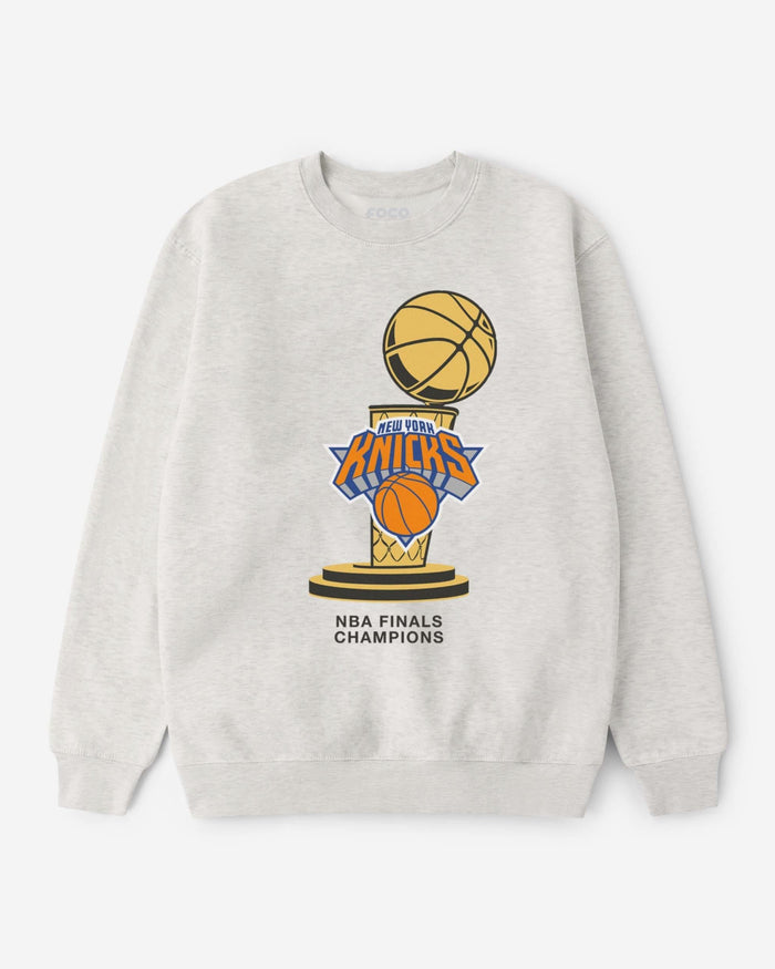 New York Knicks 2026 NBA Champions Trophy Logo Crew Neck Sweatshirt FOCO S - FOCO.com