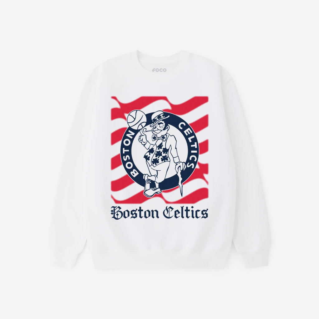 Boston Celtics American Heritage Wordmark Crew Neck Sweatshirt FOCO S - FOCO.com