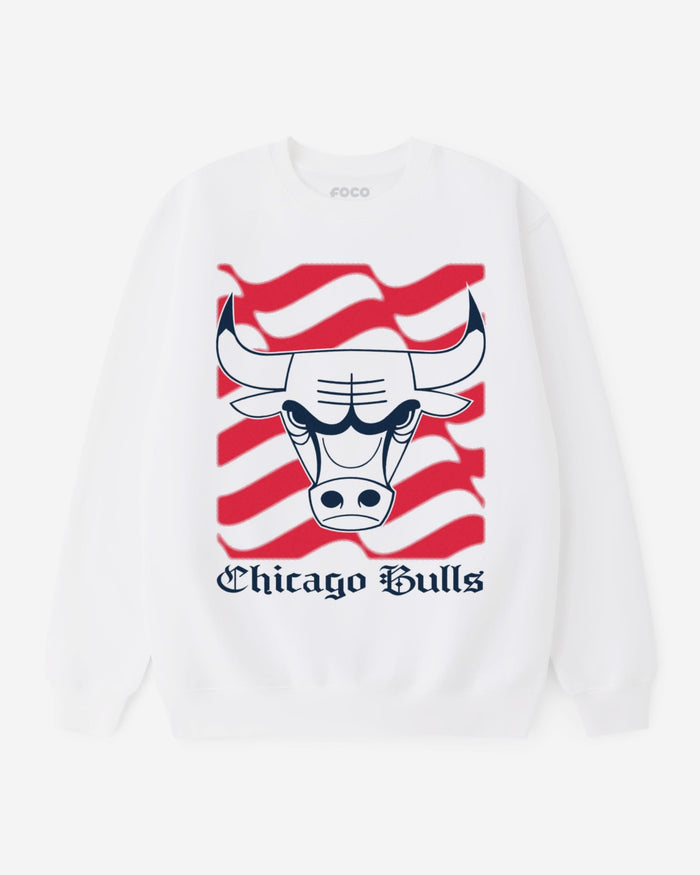 Chicago Bulls American Heritage Wordmark Crew Neck Sweatshirt FOCO S - FOCO.com