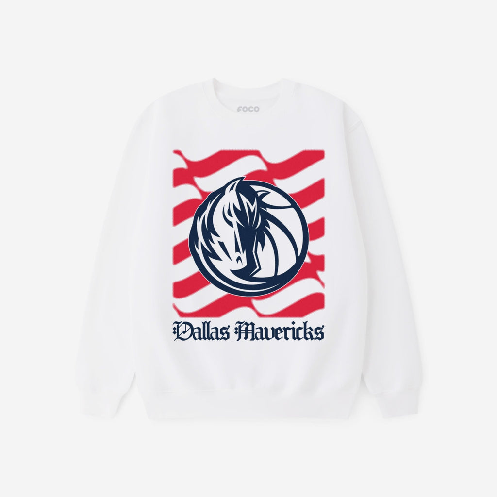 Dallas Mavericks American Heritage Wordmark Crew Neck Sweatshirt FOCO S - FOCO.com