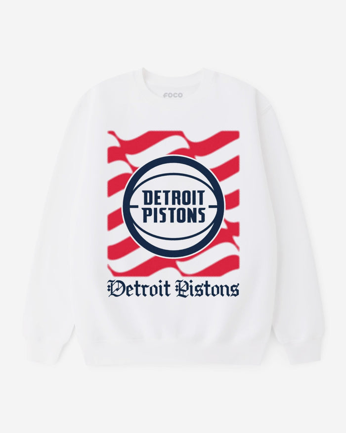 Detroit Pistons American Heritage Wordmark Crew Neck Sweatshirt FOCO S - FOCO.com
