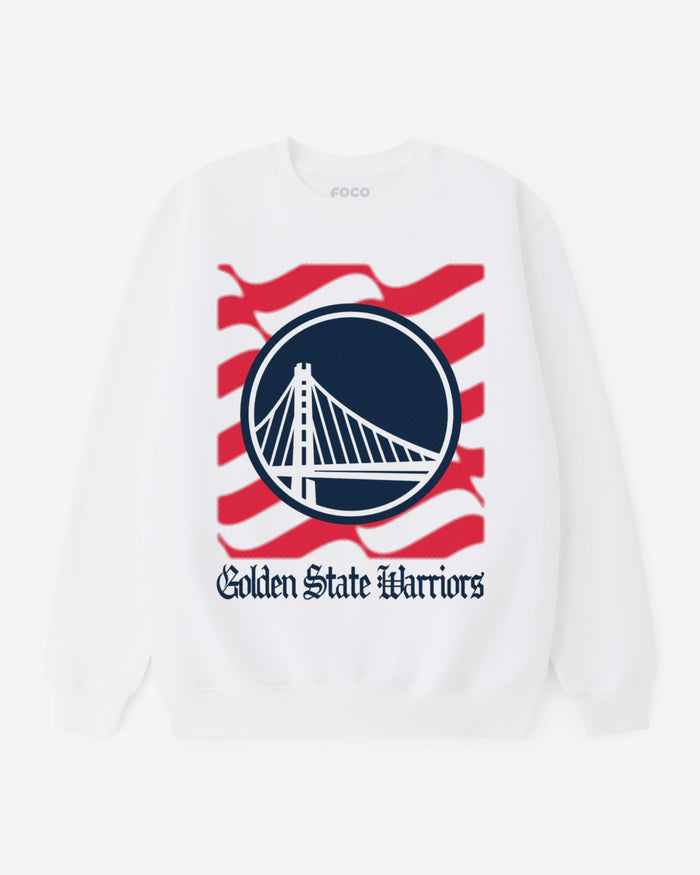 Golden State Warriors American Heritage Wordmark Crew Neck Sweatshirt FOCO S - FOCO.com