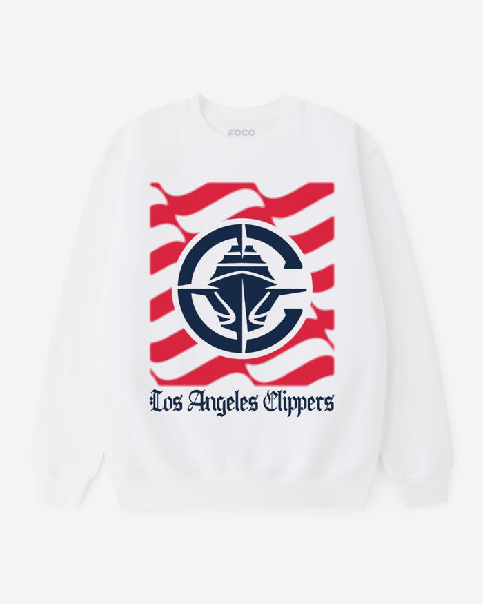 Los Angeles Clippers American Heritage Wordmark Crew Neck Sweatshirt FOCO S - FOCO.com