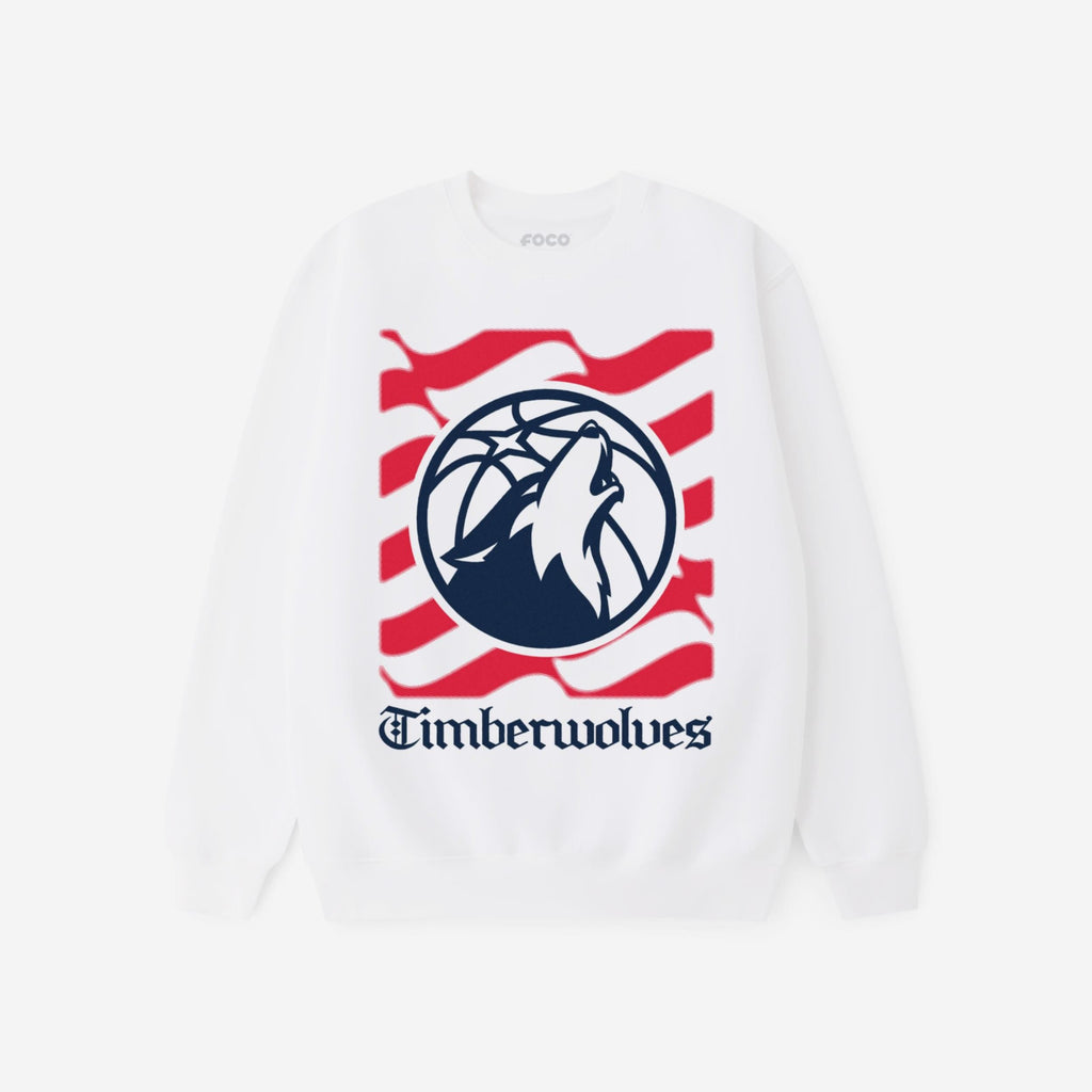 Minnesota Timberwolves American Heritage Wordmark Crew Neck Sweatshirt FOCO S - FOCO.com