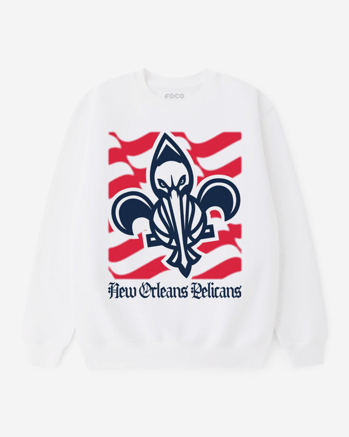 New Orleans Pelicans American Heritage Wordmark Crew Neck Sweatshirt FOCO S - FOCO.com
