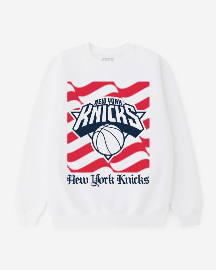 New York Knicks American Heritage Wordmark Crew Neck Sweatshirt FOCO S - FOCO.com