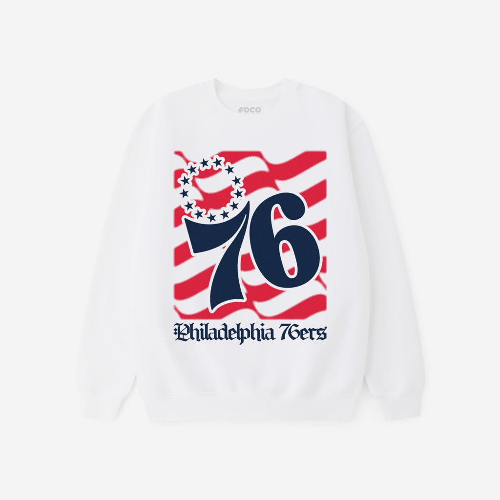 Philadelphia 76Ers American Heritage Wordmark Crew Neck Sweatshirt FOCO S - FOCO.com