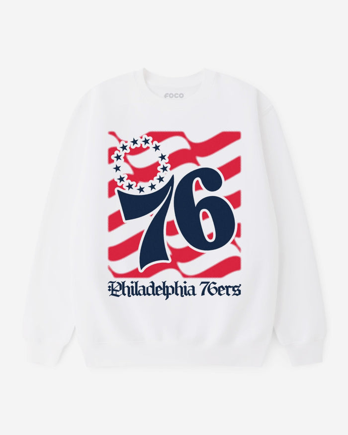 Philadelphia 76Ers American Heritage Wordmark Crew Neck Sweatshirt FOCO S - FOCO.com
