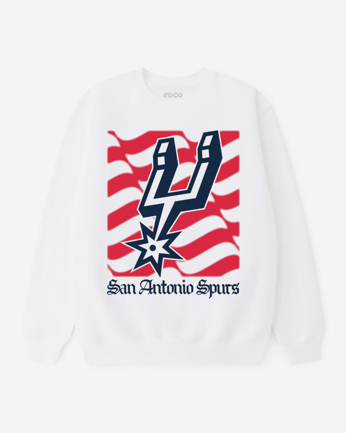 San Antonio Spurs American Heritage Wordmark Crew Neck Sweatshirt FOCO S - FOCO.com