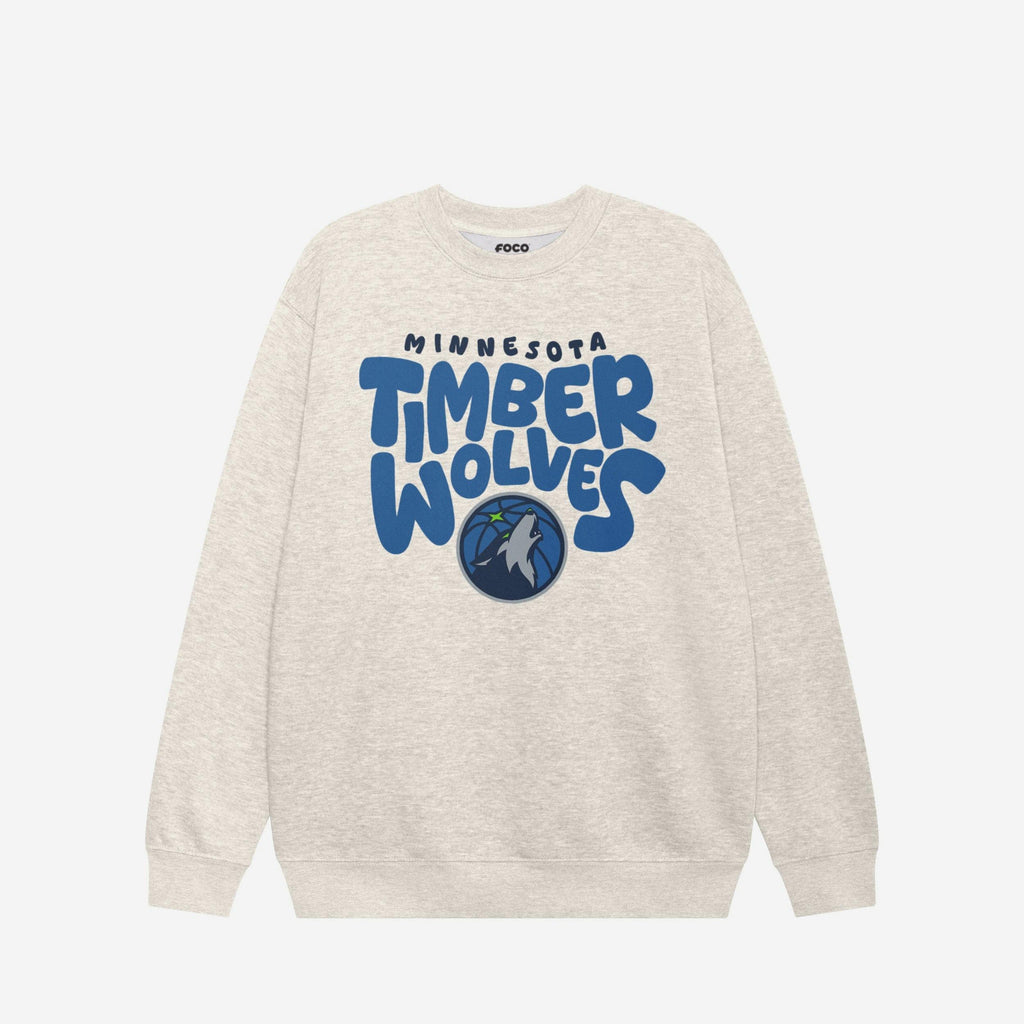 Minnesota Timberwolves Bubble Crew Neck Sweatshirt FOCO S - FOCO.com