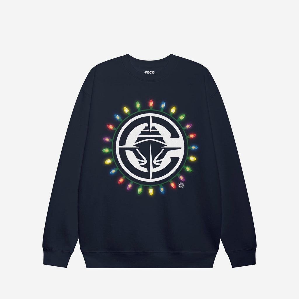 Los Angeles Clippers Primary Logo Holiday Lights Crew Neck Sweatshirt FOCO S - FOCO.com
