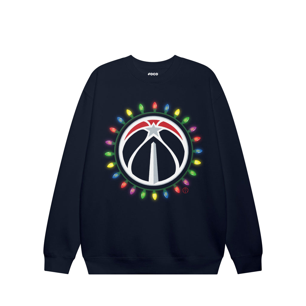 Washington Wizards Primary Logo Holiday Lights Crew Neck Sweatshirt