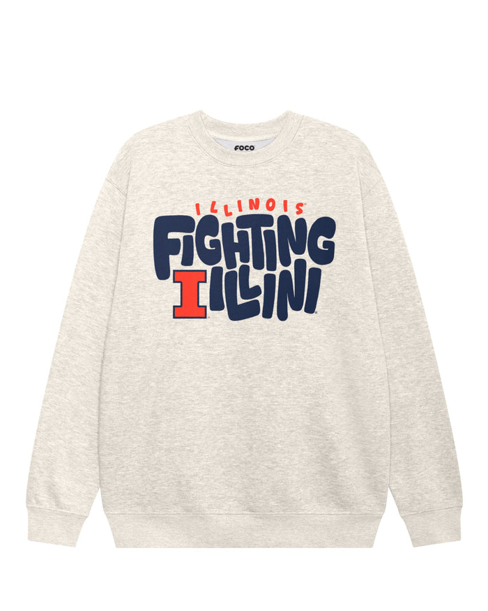Illinois Fighting Illini Bubble Crew Neck Sweatshirt FOCO S - FOCO.com