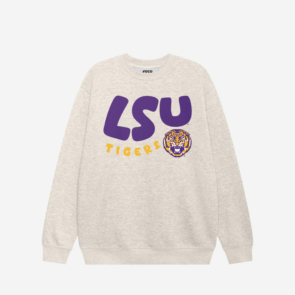 LSU Tigers Bubble Crew Neck Sweatshirt FOCO S - FOCO.com