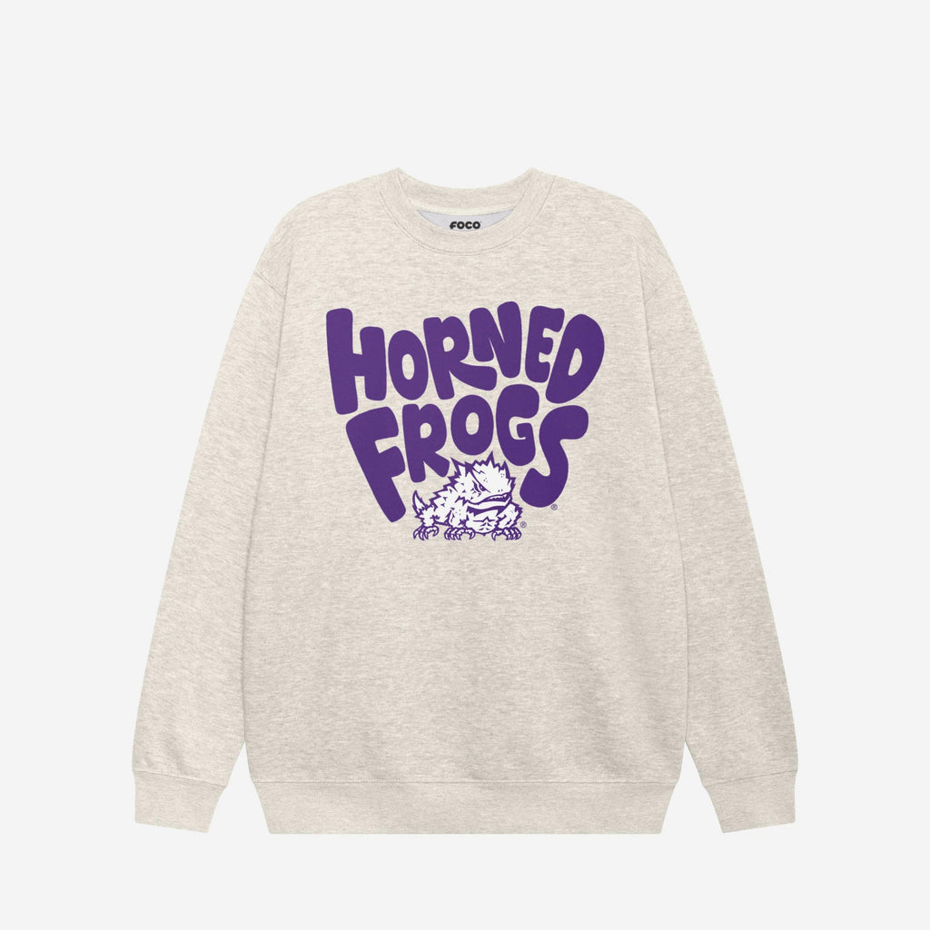 TCU Horned Frogs Bubble Crew Neck Sweatshirt FOCO S - FOCO.com
