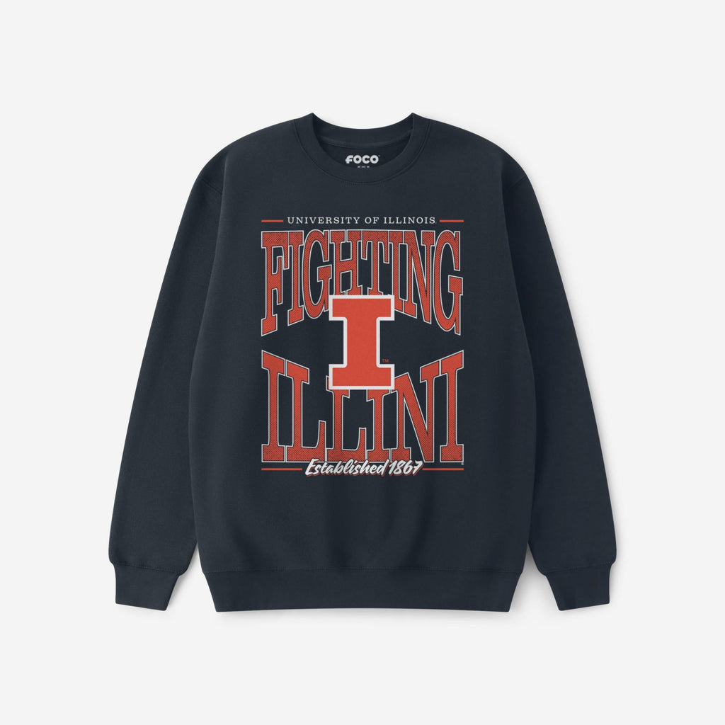 Illinois Fighting Illini Diamond Dynasty Crew Neck Sweatshirt FOCO S - FOCO.com