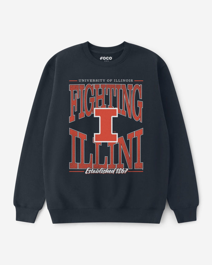 Illinois Fighting Illini Diamond Dynasty Crew Neck Sweatshirt