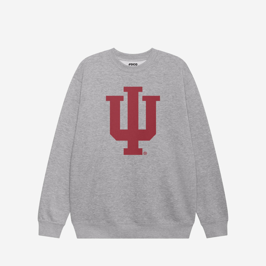 Indiana Hoosiers Primary Logo Crew Neck Sweatshirt FOCO Athletic Heather S - FOCO.com