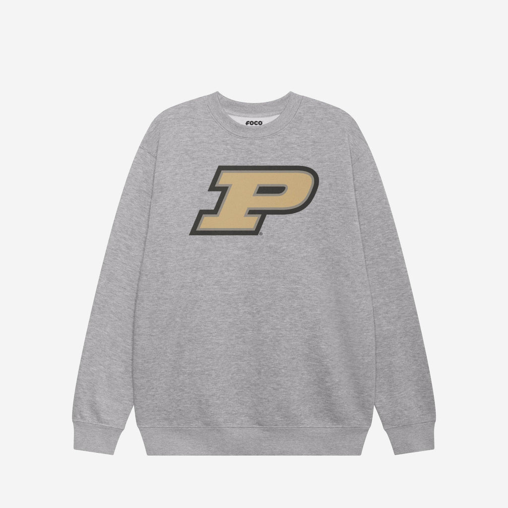 Purdue Boilermakers Primary Logo Crew Neck Sweatshirt FOCO Athletic Heather S - FOCO.com