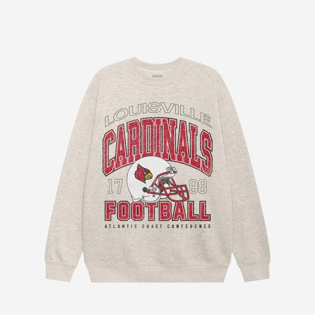 Louisville Cardinals Varsity Crew Neck Sweatshirt FOCO S - FOCO.com