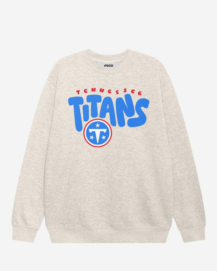 Tennessee Titans Bubble Crew Neck Sweatshirt FOCO S - FOCO.com