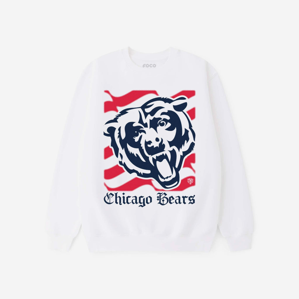 Chicago Bears American Heritage Wordmark Crew Neck Sweatshirt FOCO S - FOCO.com