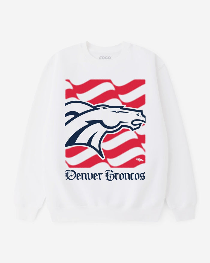 Denver Broncos American Heritage Wordmark Crew Neck Sweatshirt FOCO S - FOCO.com