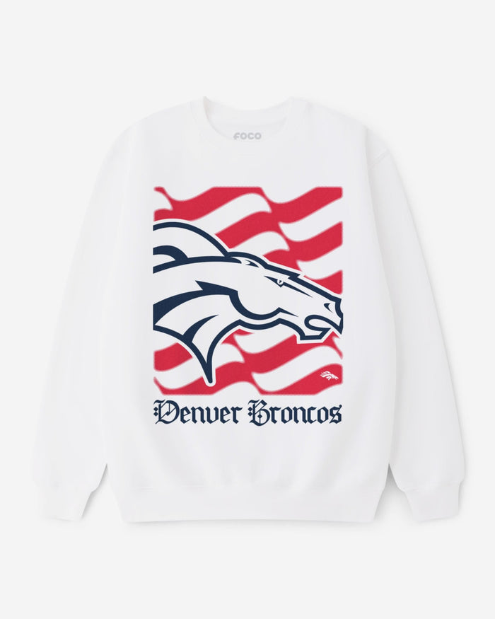 Denver Broncos American Heritage Wordmark Crew Neck Sweatshirt FOCO S - FOCO.com