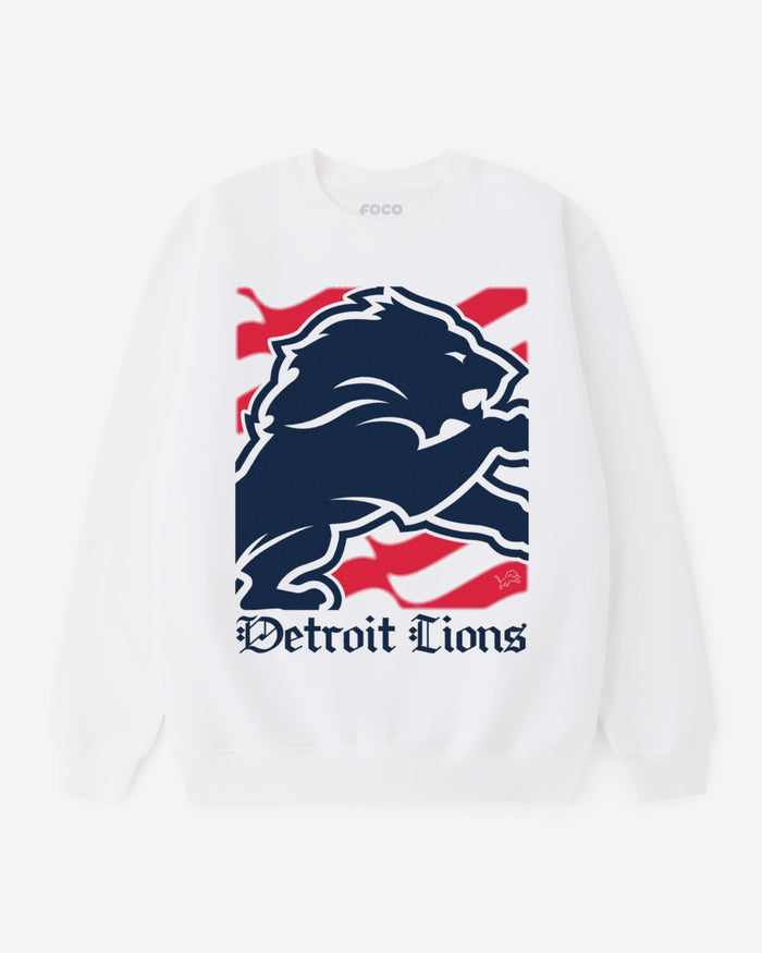 Detroit Lions American Heritage Wordmark Crew Neck Sweatshirt FOCO S - FOCO.com