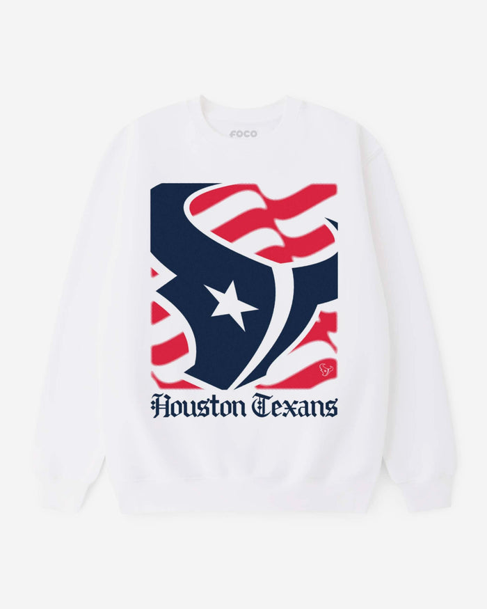 Houston Texans American Heritage Wordmark Crew Neck Sweatshirt FOCO S - FOCO.com