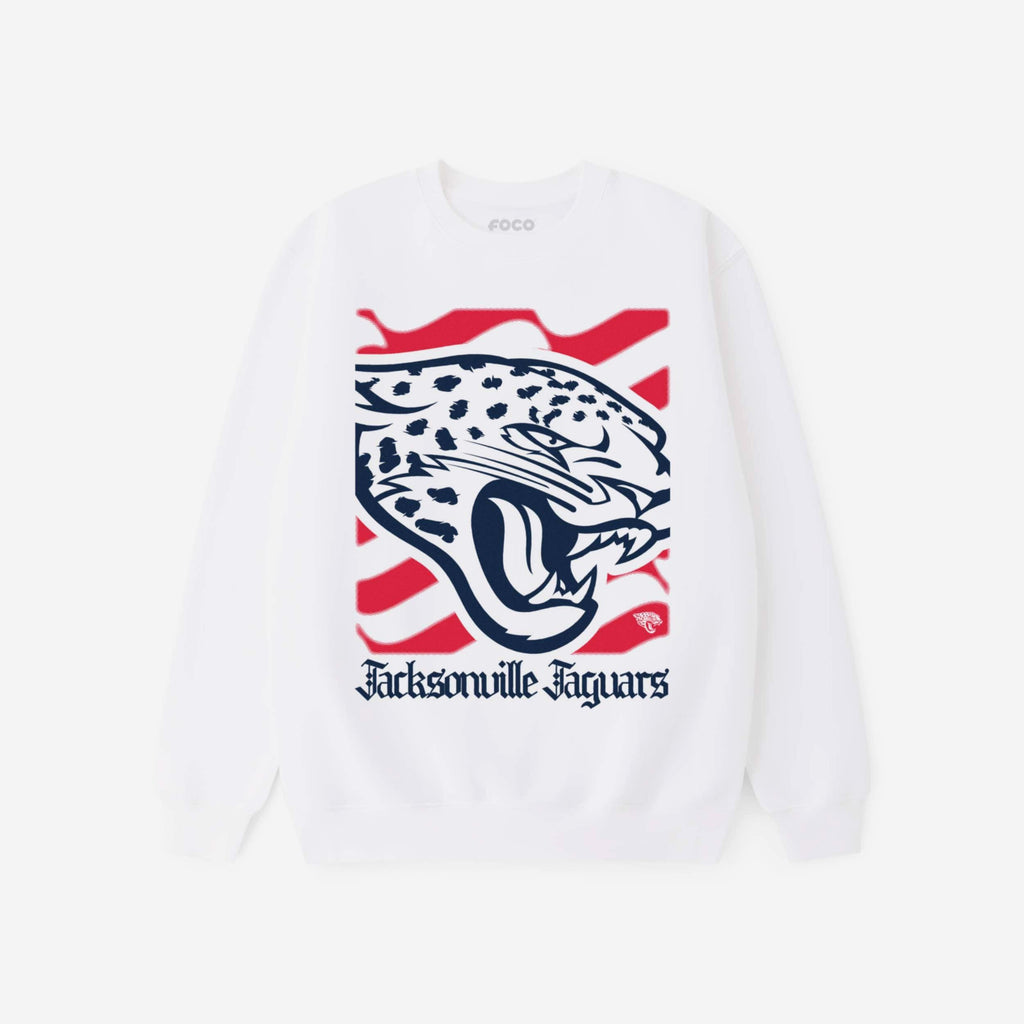 Jacksonville Jaguars American Heritage Wordmark Crew Neck Sweatshirt FOCO S - FOCO.com