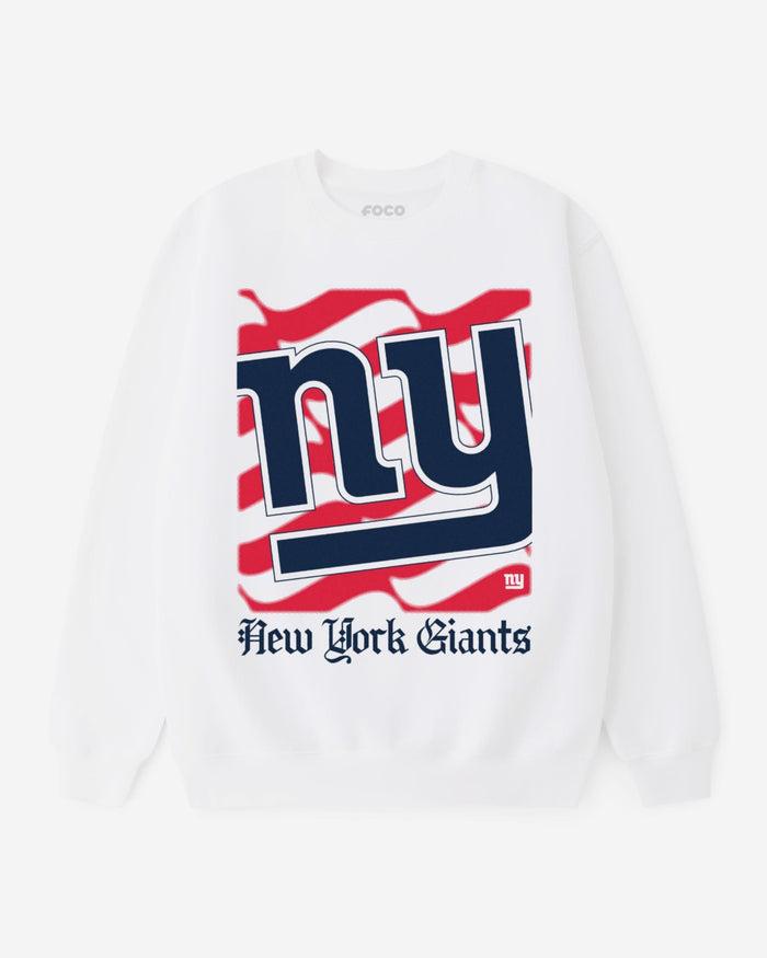 New York Giants American Heritage Wordmark Crew Neck Sweatshirt FOCO S - FOCO.com