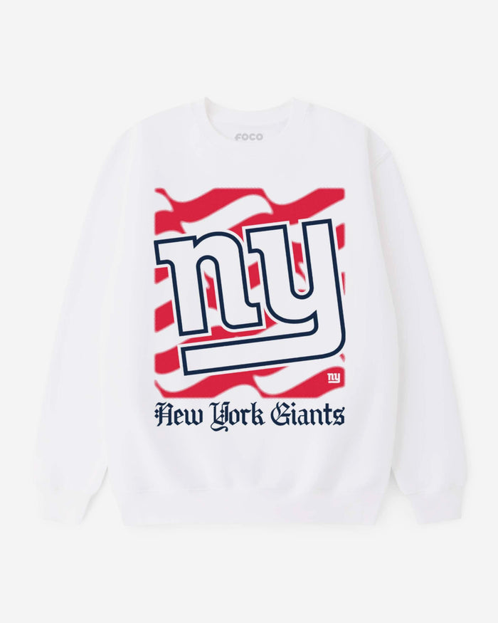 New York Giants American Heritage Wordmark Crew Neck Sweatshirt FOCO S - FOCO.com