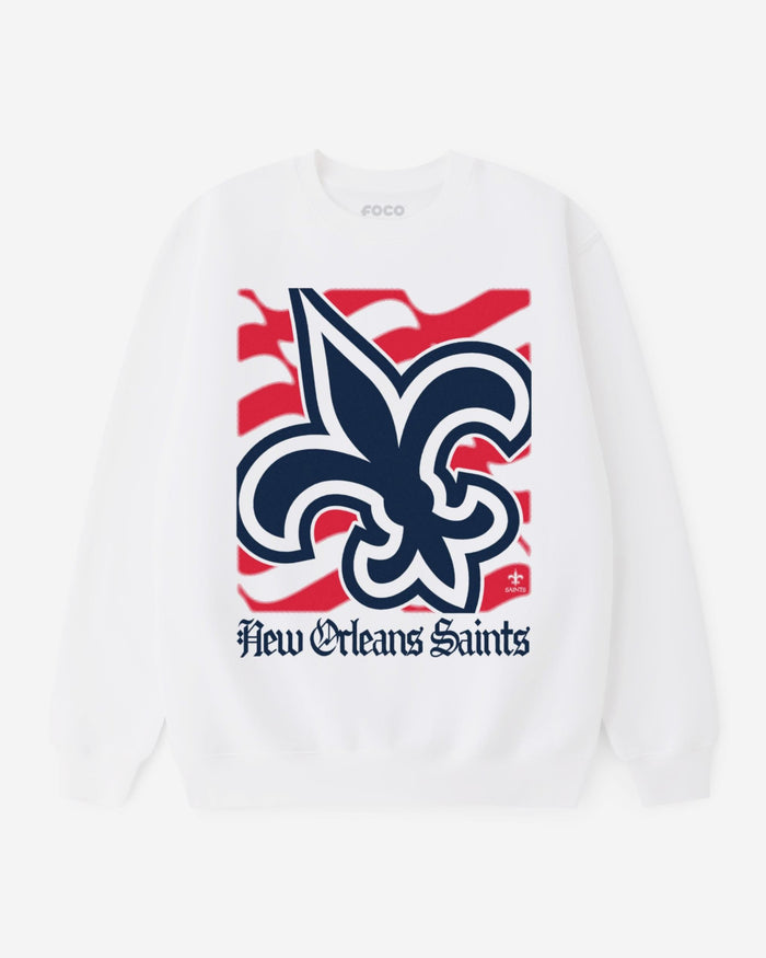 New Orleans Saints American Heritage Wordmark Crew Neck Sweatshirt FOCO S - FOCO.com