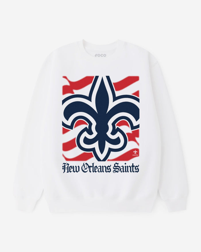New Orleans Saints American Heritage Wordmark Crew Neck Sweatshirt FOCO S - FOCO.com