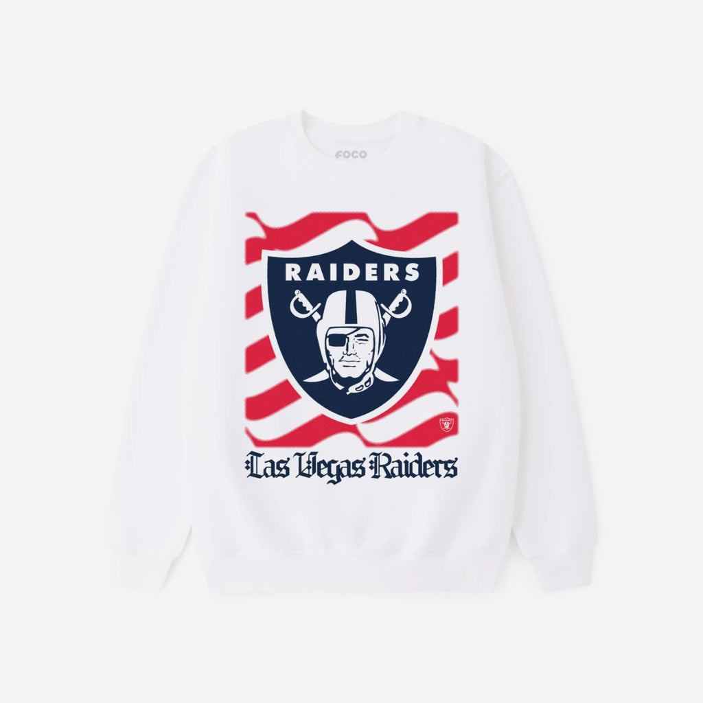 Las Vegas Raiders American Heritage Wordmark Crew Neck Sweatshirt FOCO S - FOCO.com