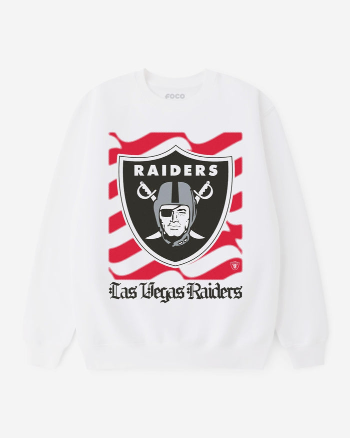 Las Vegas Raiders American Heritage Wordmark Crew Neck Sweatshirt FOCO S - FOCO.com