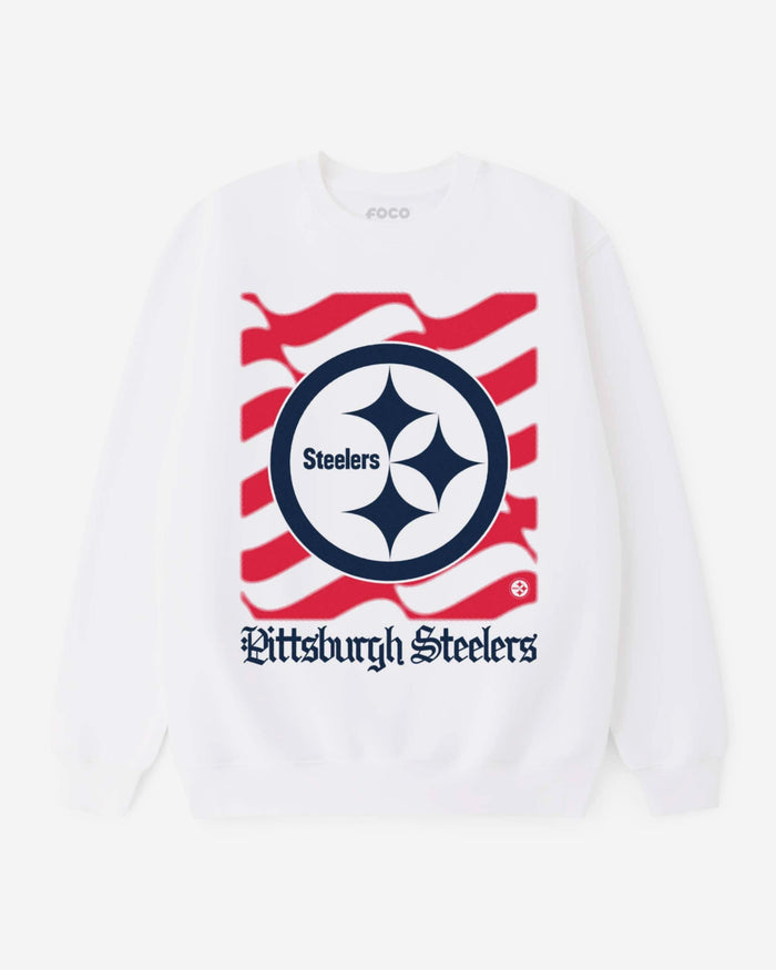Pittsburgh Steelers American Heritage Wordmark Crew Neck Sweatshirt FOCO S - FOCO.com