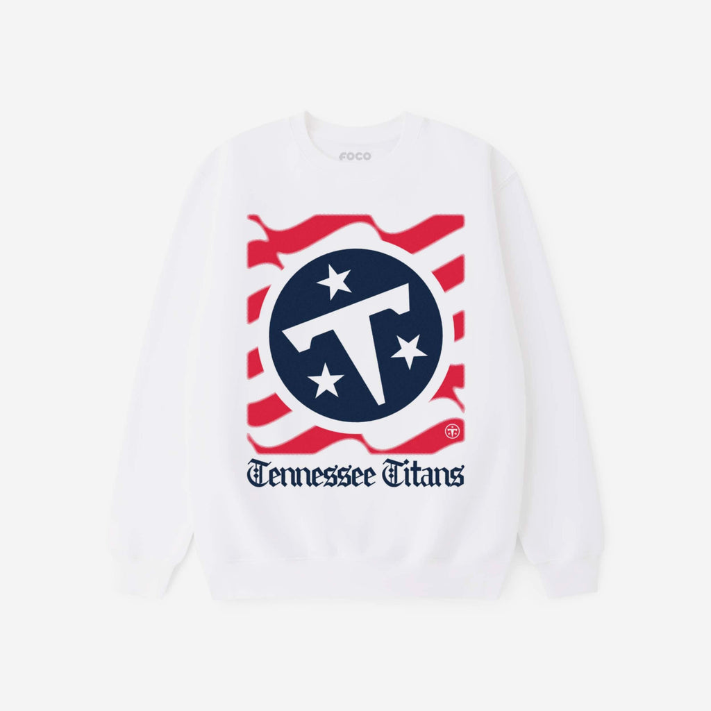 Tennessee Titans American Heritage Wordmark Crew Neck Sweatshirt FOCO S - FOCO.com