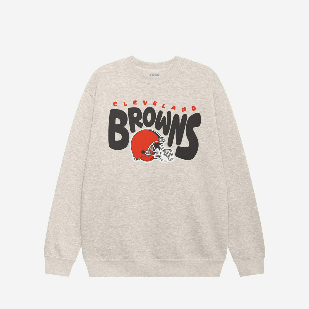 Cleveland Browns Bubble Crew Neck Sweatshirt FOCO S - FOCO.com