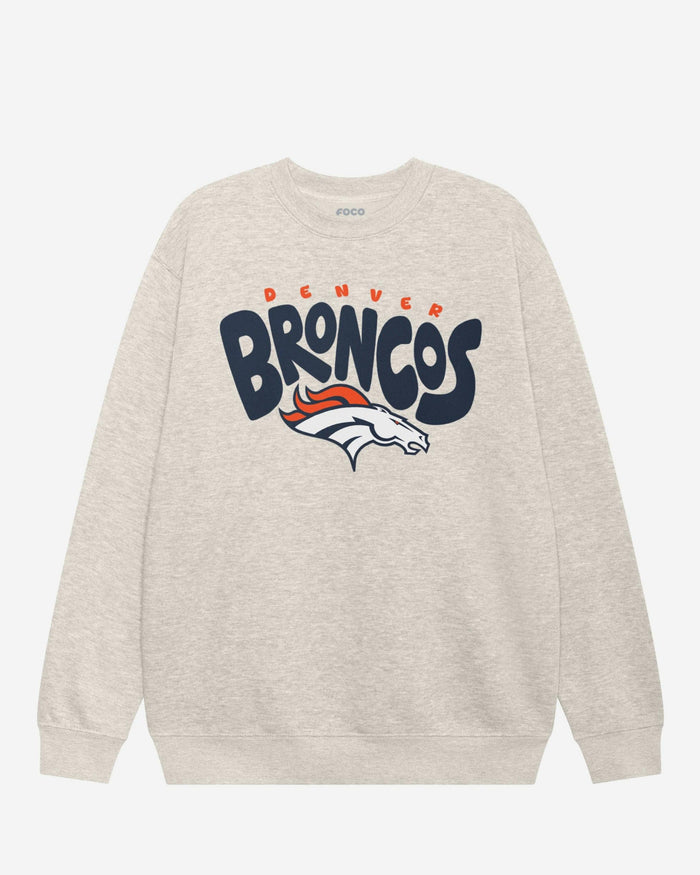 Denver Broncos Bubble Crew Neck Sweatshirt FOCO S - FOCO.com