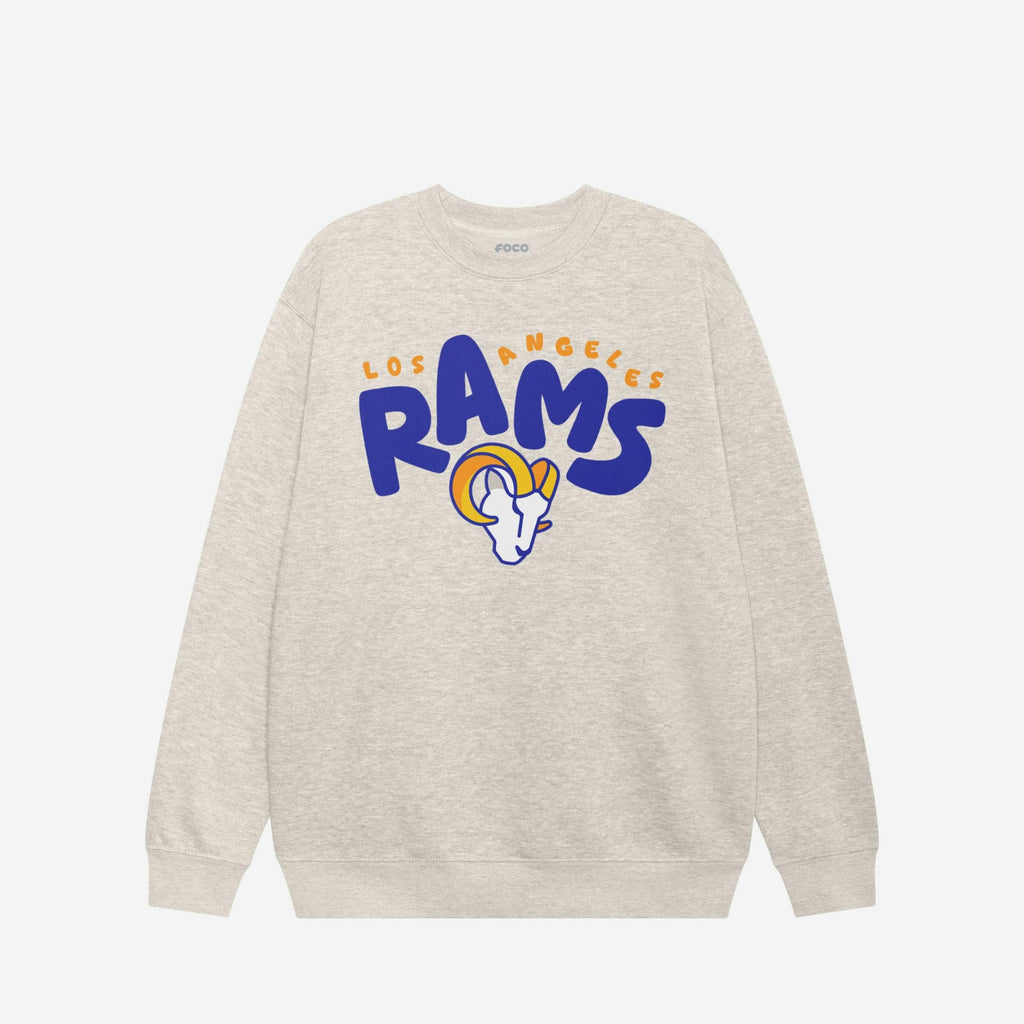 Los Angeles Rams Bubble Crew Neck Sweatshirt FOCO S - FOCO.com