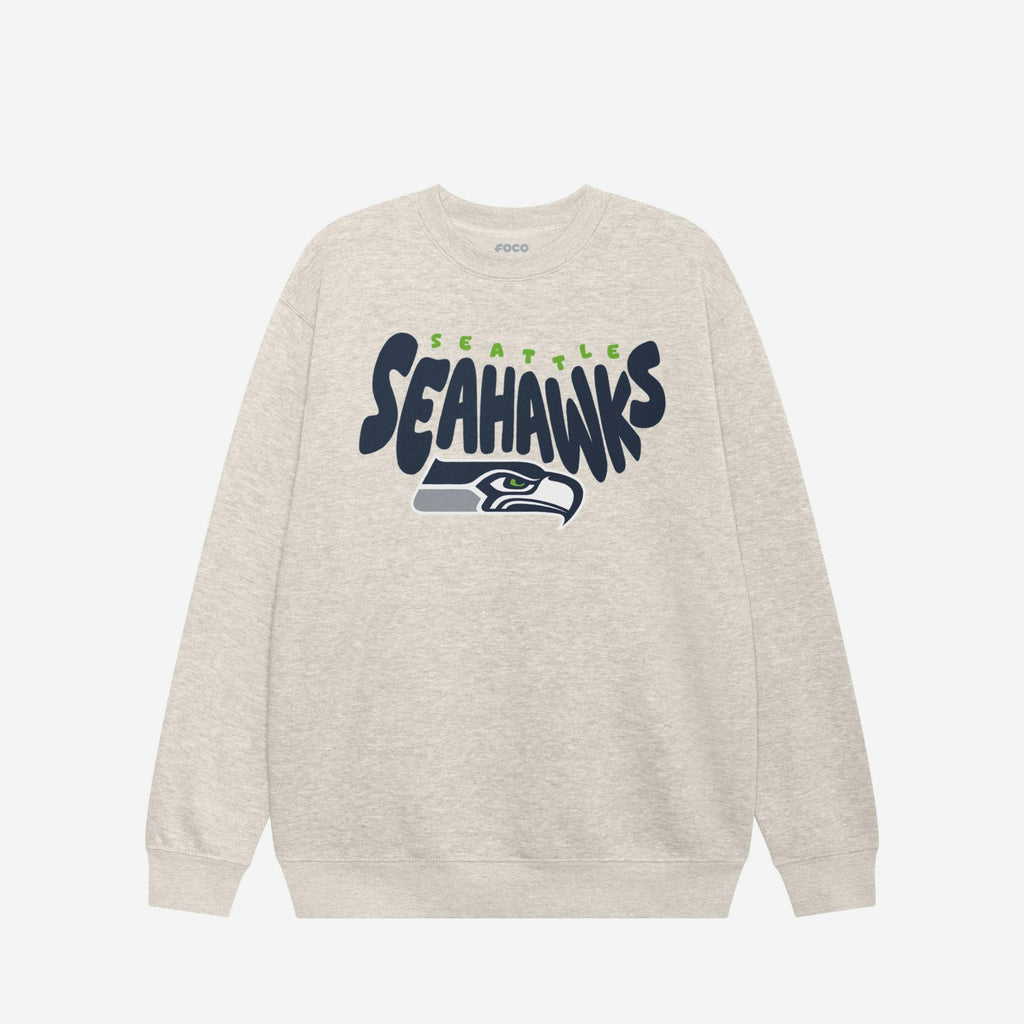 Seattle Seahawks Bubble Crew Neck Sweatshirt FOCO S - FOCO.com