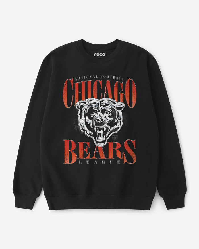 Chicago Bears Chrome Stack Crew Neck Sweatshirt FOCO S - FOCO.com
