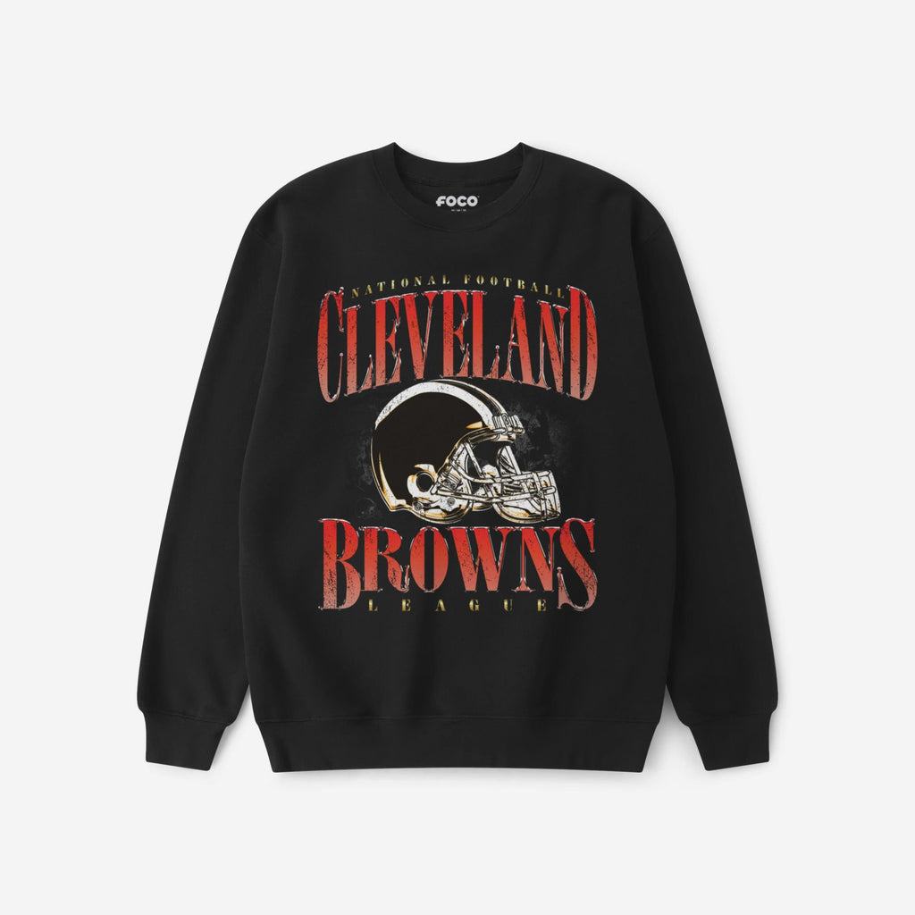 Cleveland Browns Chrome Stack Crew Neck Sweatshirt FOCO S - FOCO.com