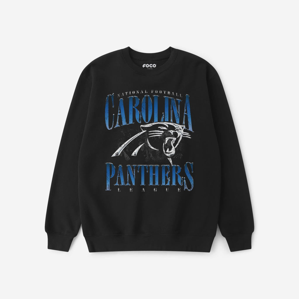 Carolina Panthers Chrome Stack Crew Neck Sweatshirt FOCO S - FOCO.com