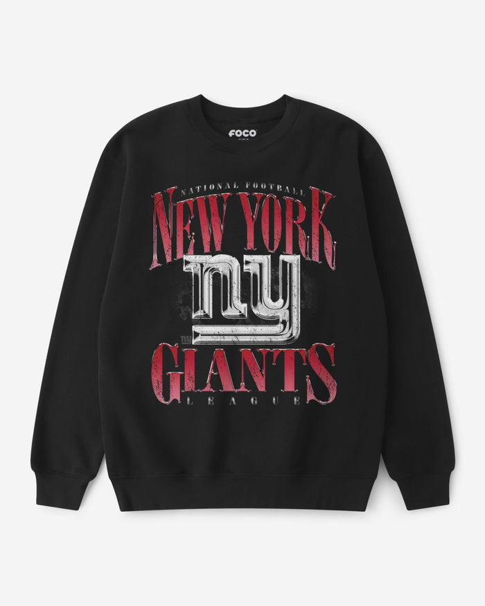 New York Giants Chrome Stack Crew Neck Sweatshirt FOCO S - FOCO.com