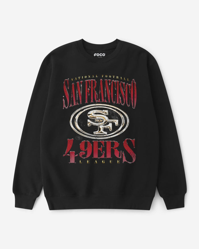 San Francisco 49ers Chrome Stack Crew Neck Sweatshirt FOCO S - FOCO.com
