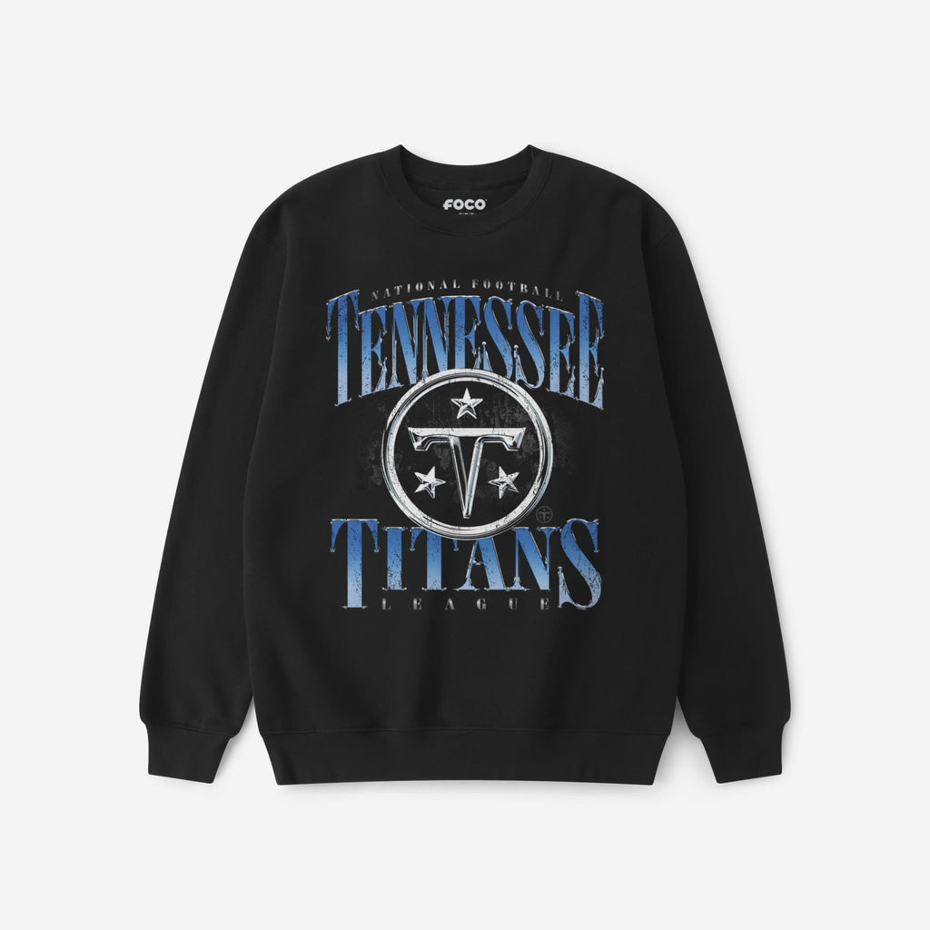 Tennessee Titans Chrome Stack Crew Neck Sweatshirt FOCO S - FOCO.com